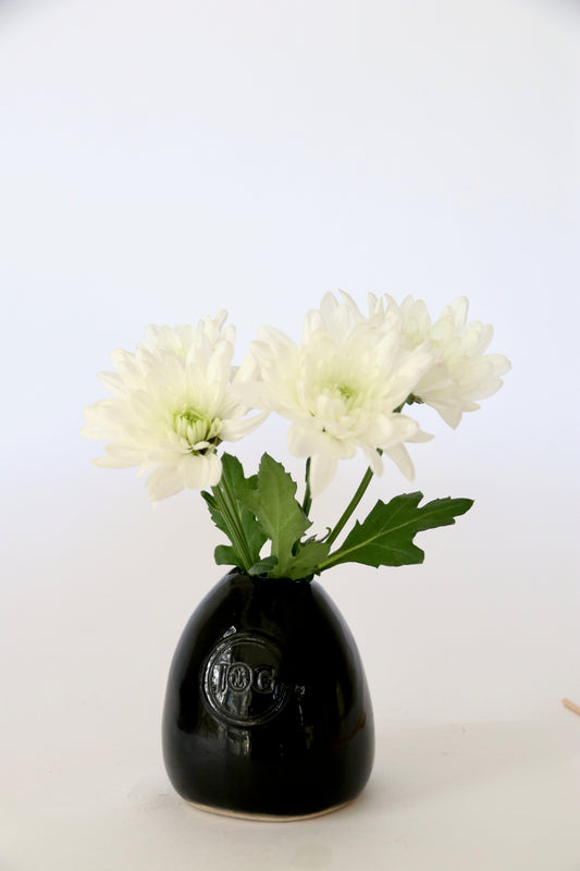 J&G Oval Black Vase